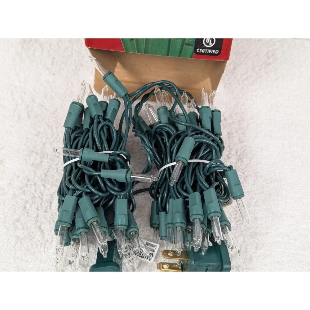 Christmas - Merry Brite - 70 Count - Mini Lights - Clear Bulb/Green Wire -2 Pack